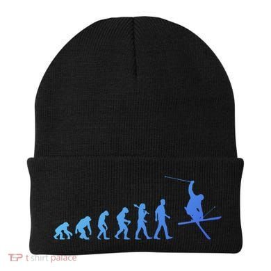 Evolution Of Skiing Cool Gift Beanie