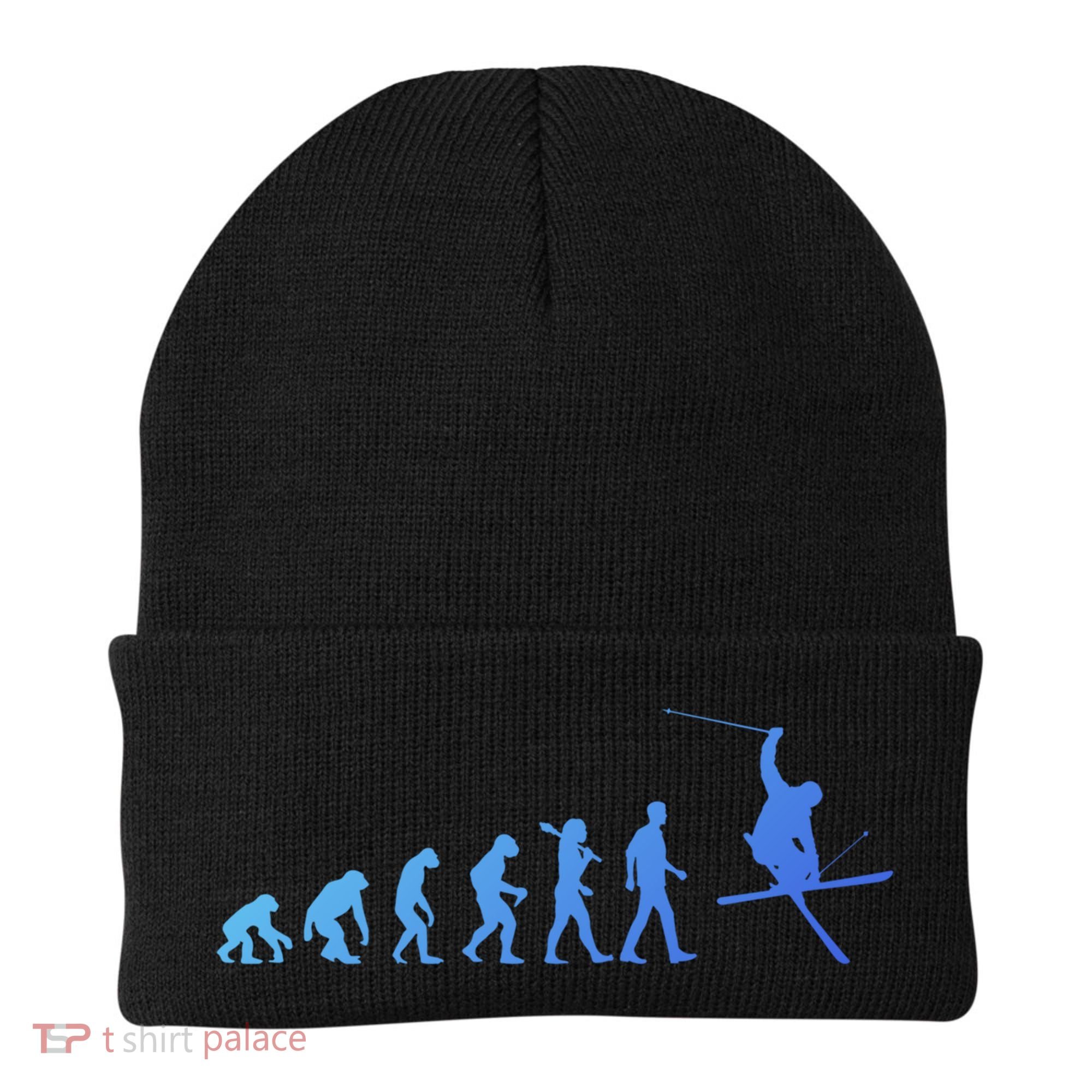 Evolution Of Skiing Cool Gift Beanie
