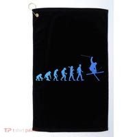 Evolution Of Skiing Cool Gift Golf Towel thumb 0