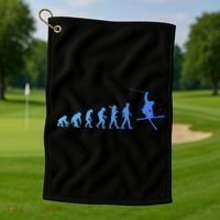 Evolution Of Skiing Cool Gift Golf Towel thumb 1