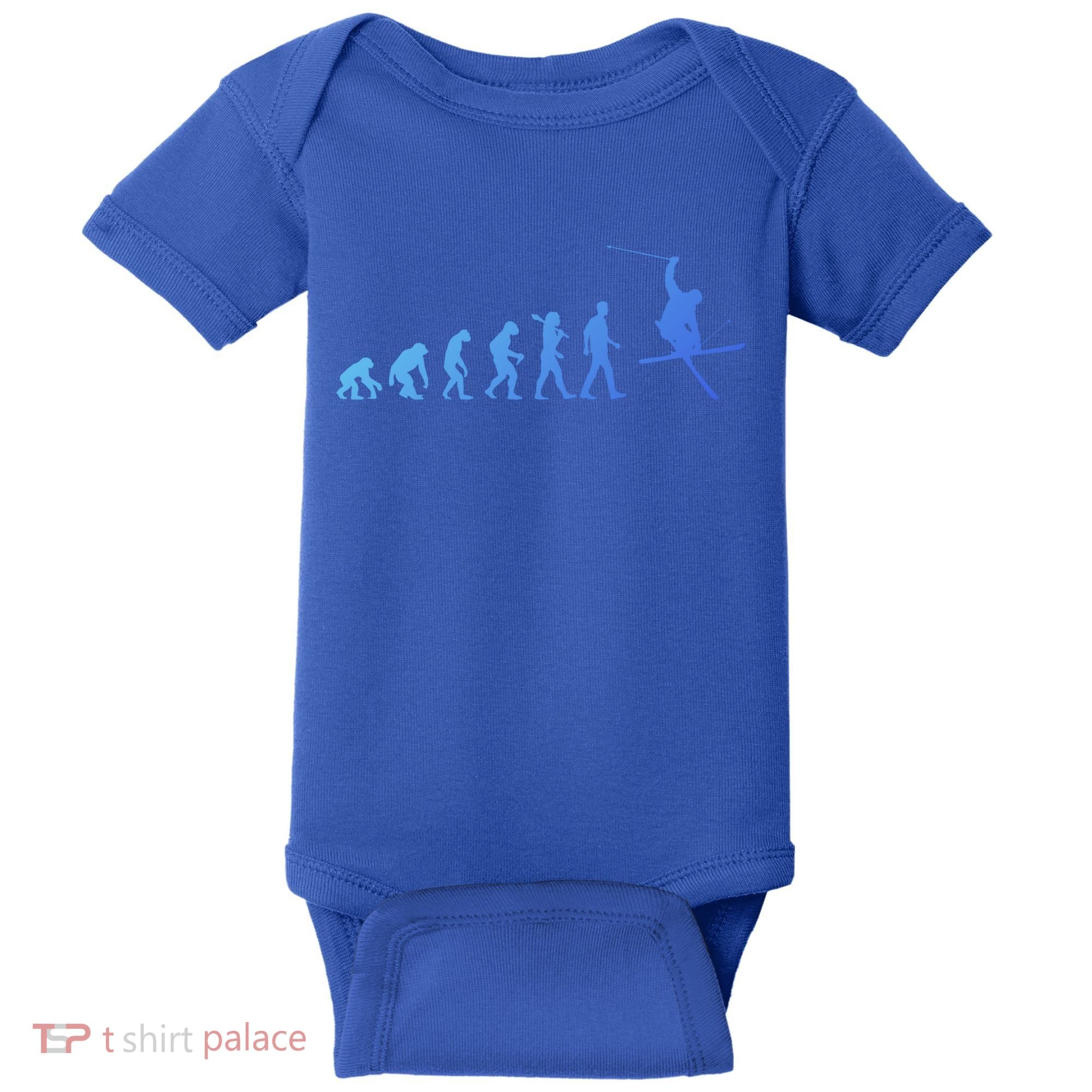 Evolution Of Skiing Cool Gift Baby Bodysuit