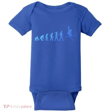 Evolution Of Skiing Cool Gift Baby Bodysuit