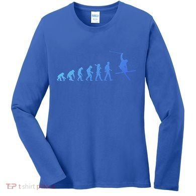 Evolution Of Skiing Cool Gift Women's Long Sleeve Shirt