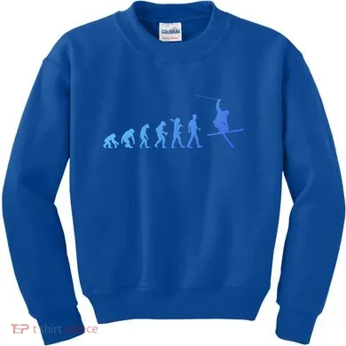 Evolution Of Skiing Cool Gift Kids Sweatshirt