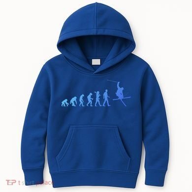Evolution Of Skiing Cool Gift Kids Hoodie