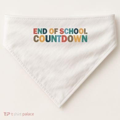 End Of School Countdown Summer Vibe USA-Made Doggie Bandana