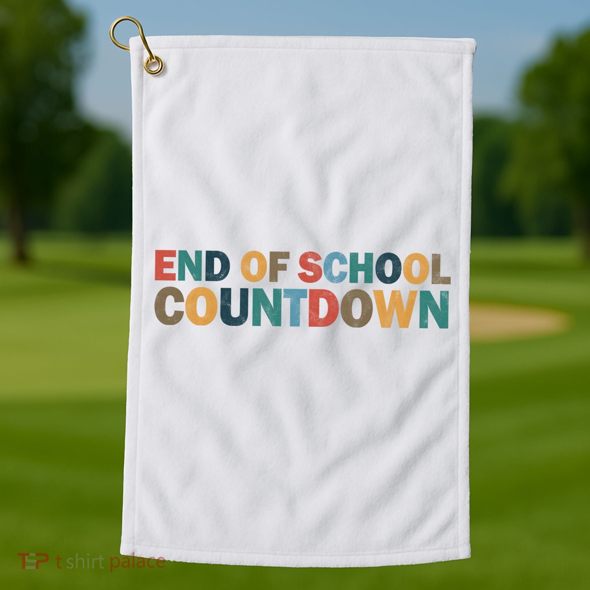 End Of School Countdown Summer Vibe Golf Towel