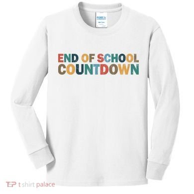 End Of School Countdown Summer Vibe Kids Long Sleeve Shirt