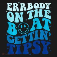 Errbody On The Boat Gettin Tipsy Retro Summer Waving Backpack thumb 2