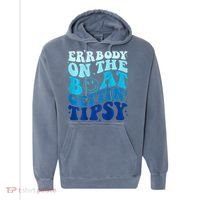 Errbody On The Boat Gettin Tipsy Retro Summer Waving Comfort Colors Garment-Dyed Hooded Sweatshirt thumb 0