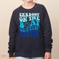 Errbody On The Boat Gettin Tipsy Retro Summer Waving Women's Sweatshirt thumb 0