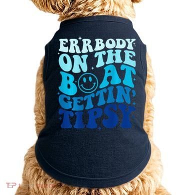 Errbody On The Boat Gettin Tipsy Retro Summer Waving Doggie Tank