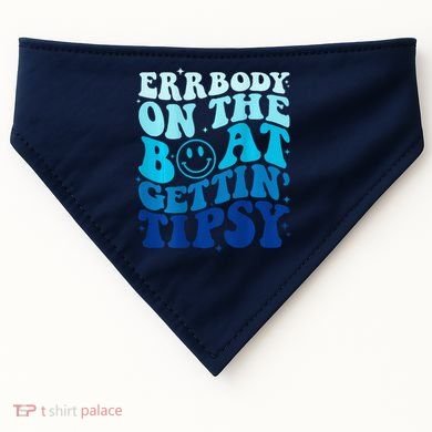 Errbody On The Boat Gettin Tipsy Retro Summer Waving USA-Made Doggie Bandana