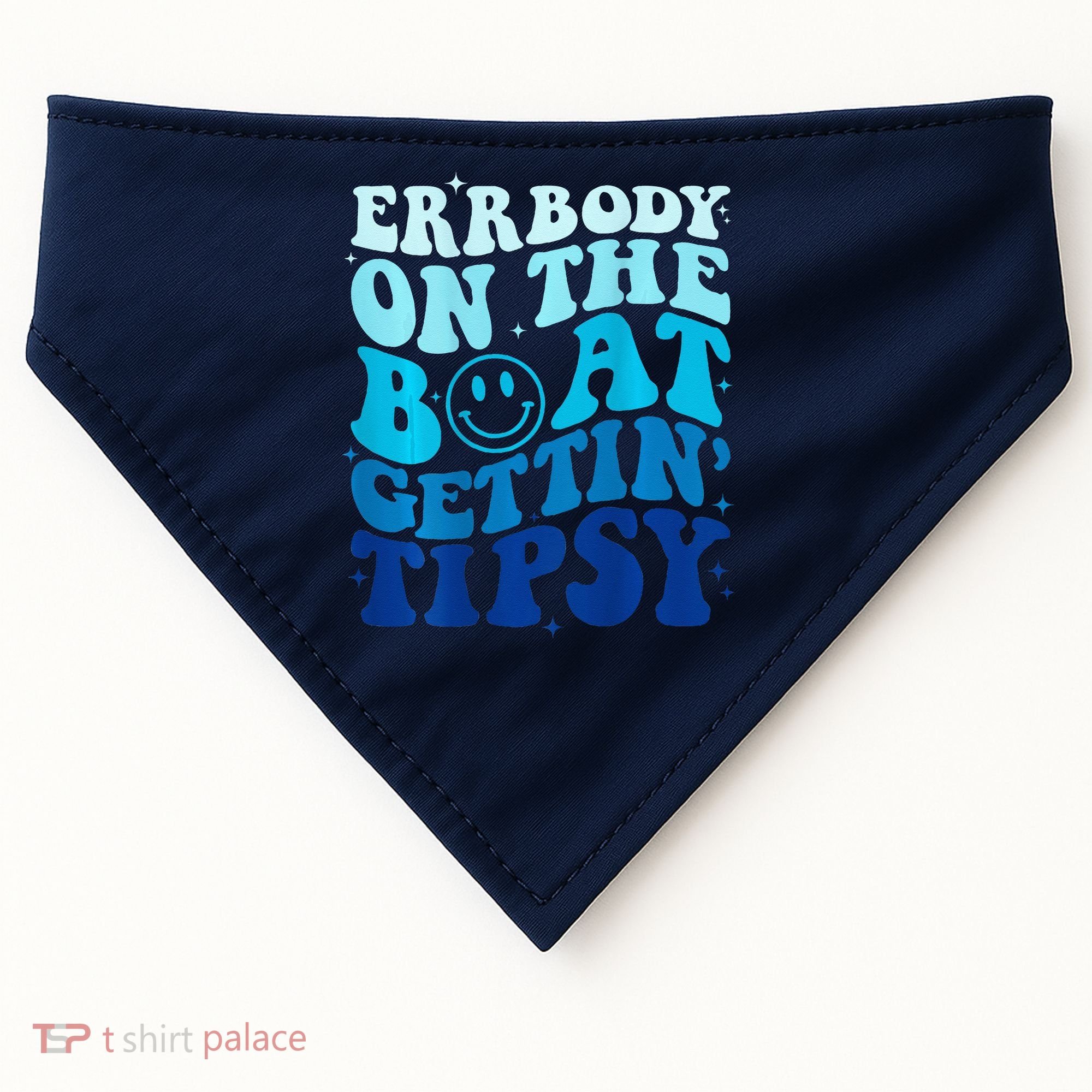 Errbody On The Boat Gettin Tipsy Retro Summer Waving USA-Made Doggie Bandana