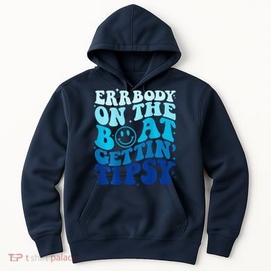 Errbody On The Boat Gettin Tipsy Retro Summer Waving Hoodie