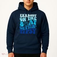 Errbody On The Boat Gettin Tipsy Retro Summer Waving Hoodie thumb 2