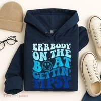 Errbody On The Boat Gettin Tipsy Retro Summer Waving Hoodie thumb 4