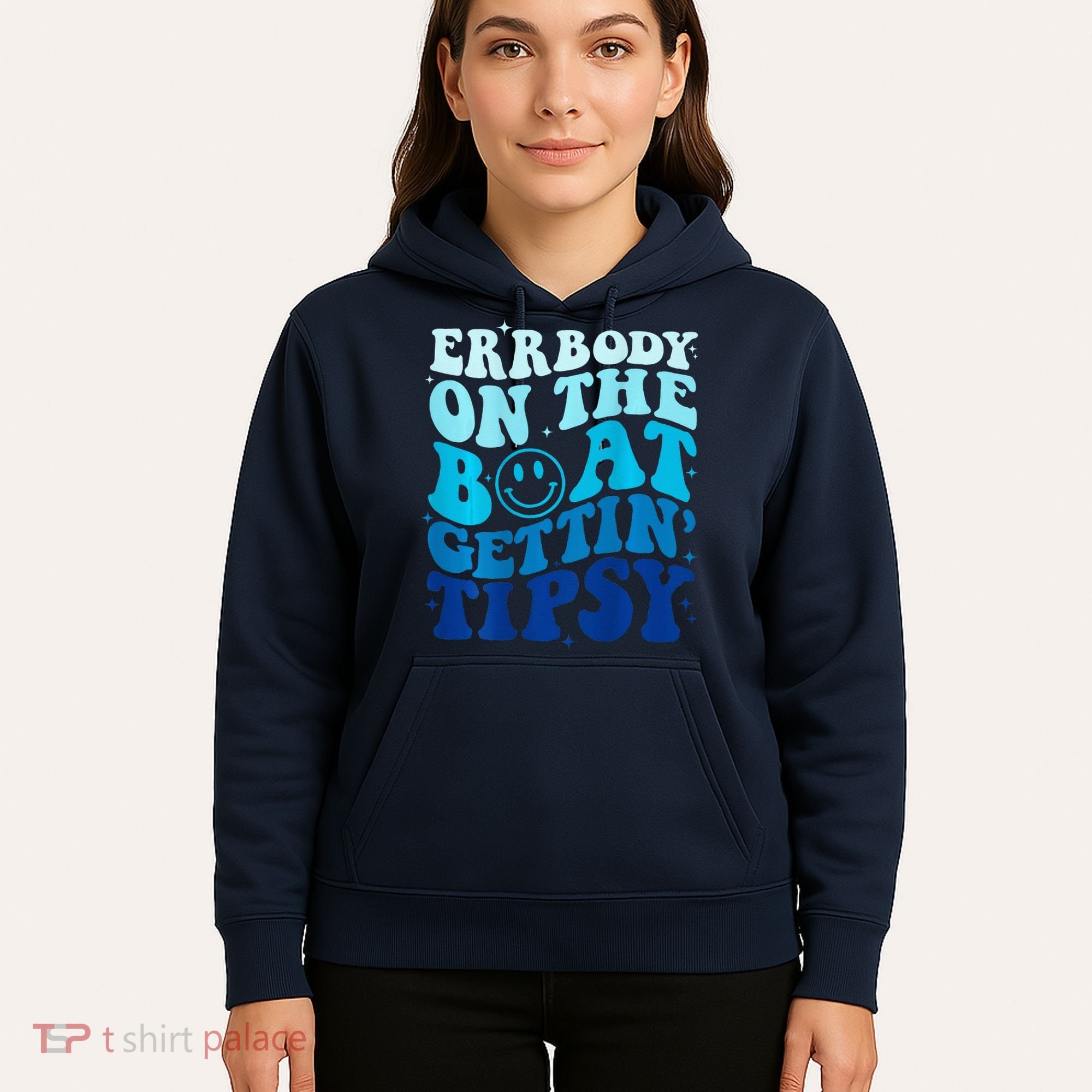 Errbody On The Boat Gettin Tipsy Retro Summer Waving Hoodie