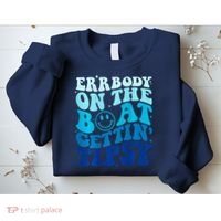Errbody On The Boat Gettin Tipsy Retro Summer Waving Sweatshirt thumb 2
