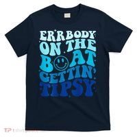 Errbody On The Boat Gettin Tipsy Retro Summer Waving T-Shirt thumb 0