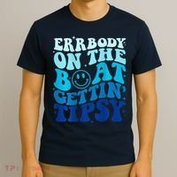 Errbody On The Boat Gettin Tipsy Retro Summer Waving T-Shirt thumb 3