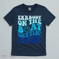 Errbody On The Boat Gettin Tipsy Retro Summer Waving T-Shirt thumb 5