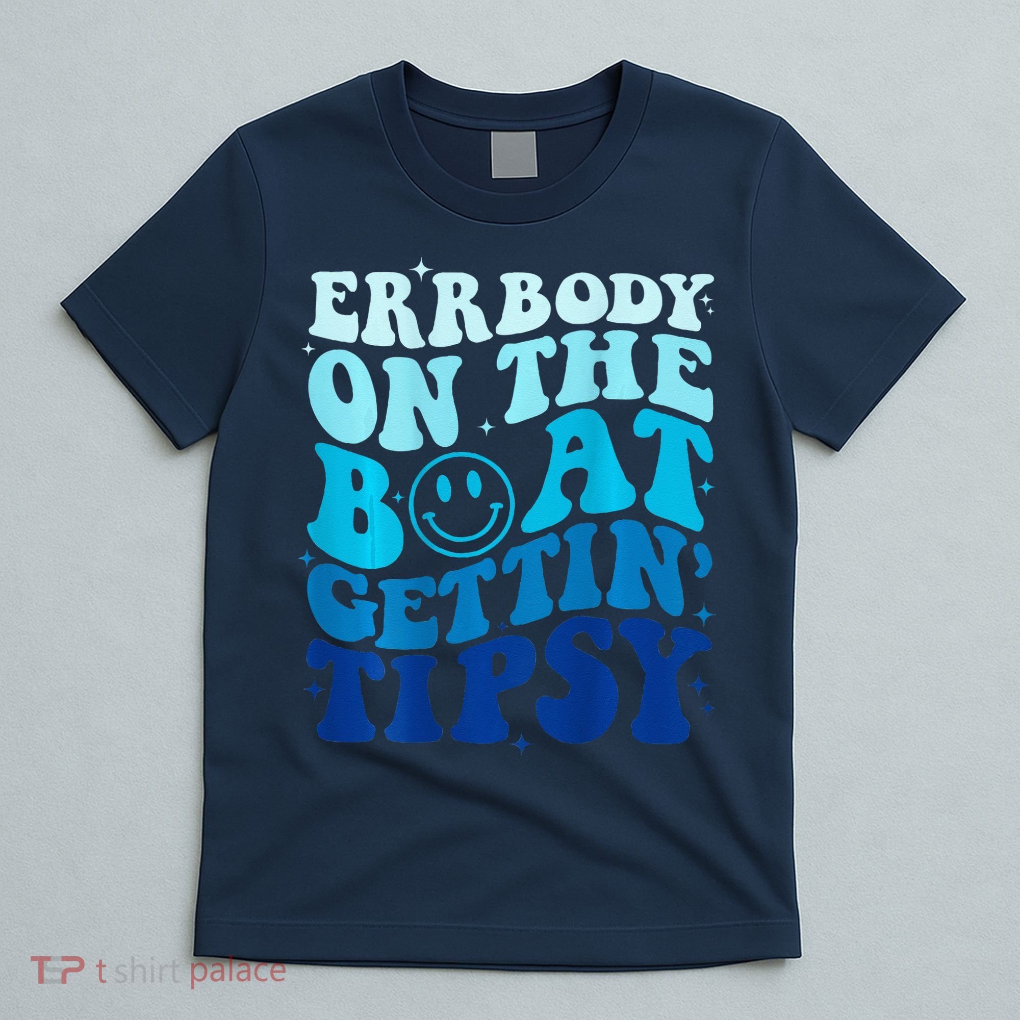 Errbody On The Boat Gettin Tipsy Retro Summer Waving T-Shirt