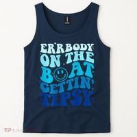 Errbody On The Boat Gettin Tipsy Retro Summer Waving Tank Top thumb 2