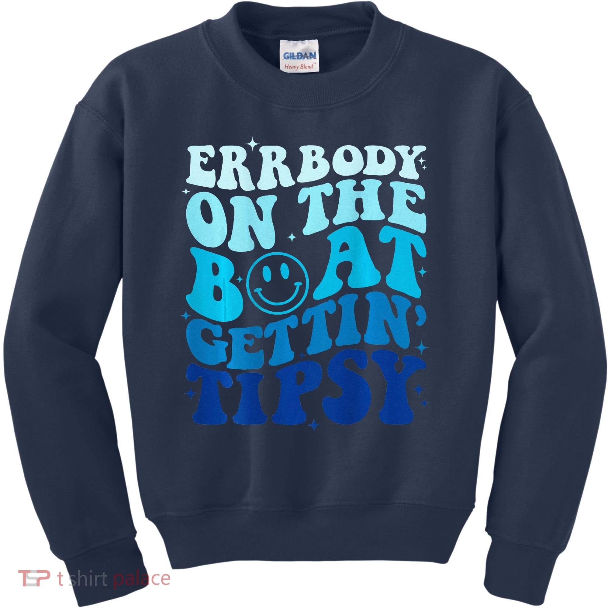 Errbody On The Boat Gettin Tipsy Retro Summer Waving Kids Sweatshirt