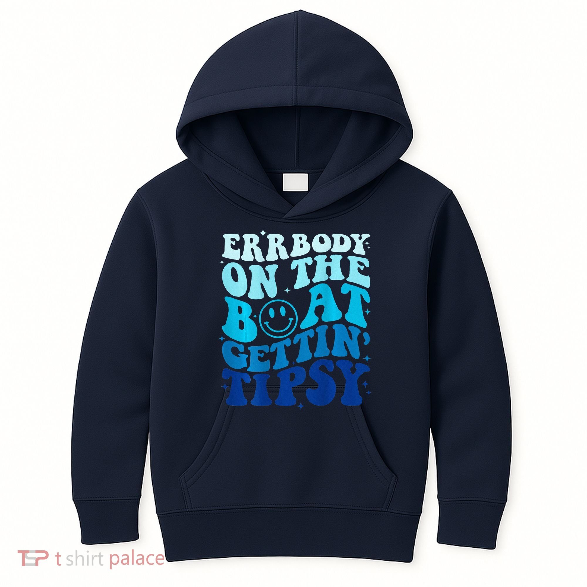 Errbody On The Boat Gettin Tipsy Retro Summer Waving Kids Hoodie