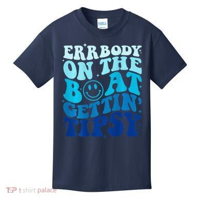 Errbody On The Boat Gettin Tipsy Retro Summer Waving Kids T-Shirt