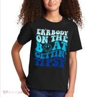 Errbody On The Boat Gettin Tipsy Retro Summer Waving Kids T-Shirt thumb 2