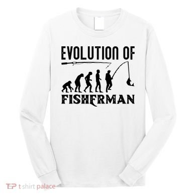Evolution Of The Fishman Funny Fisherman Long Sleeve Shirt