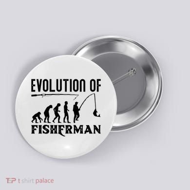 Evolution Of The Fishman Funny Fisherman Button