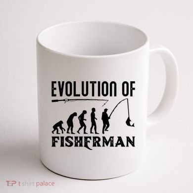 Evolution Of The Fishman Funny Fisherman Coffee Mug back