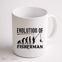 Evolution Of The Fishman Funny Fisherman Coffee Mug thumb 1