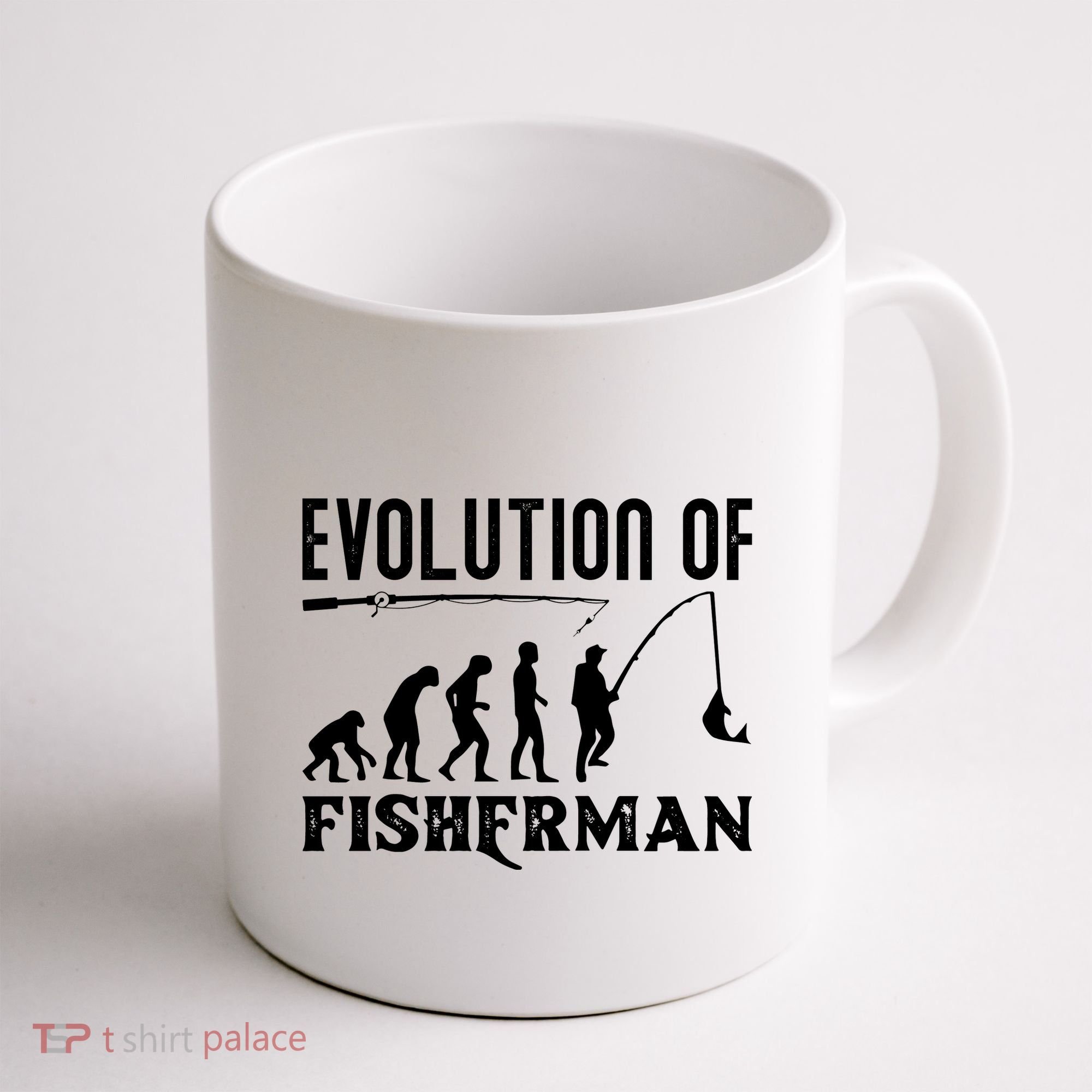 Evolution Of The Fishman Funny Fisherman Coffee Mug