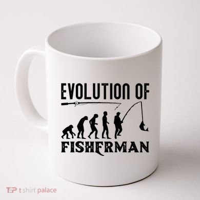Evolution Of The Fishman Funny Fisherman Coffee Mug