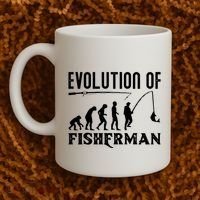 Evolution Of The Fishman Funny Fisherman Coffee Mug thumb 2