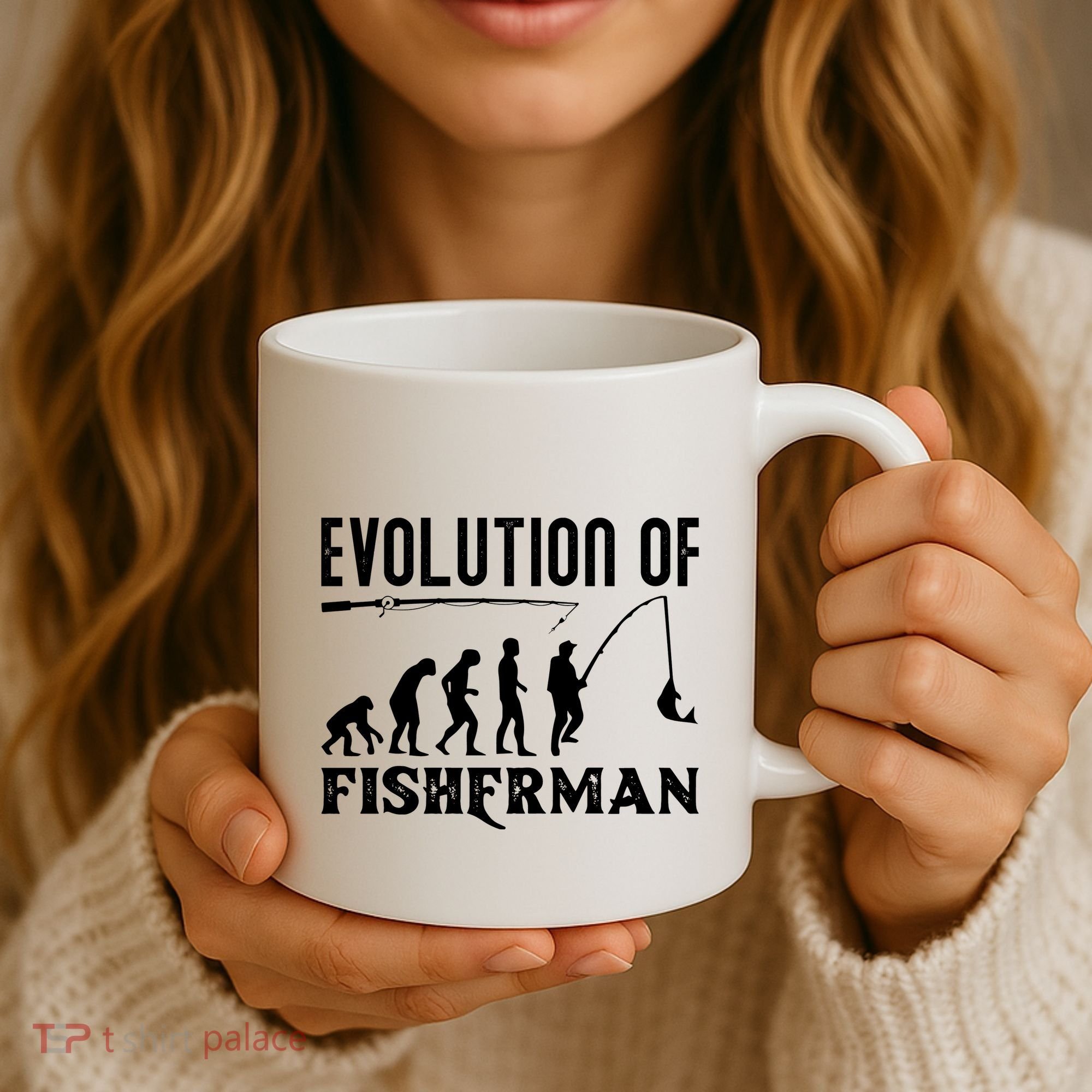 Evolution Of The Fishman Funny Fisherman Coffee Mug