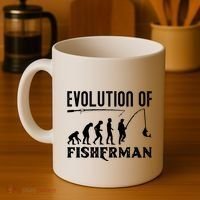 Evolution Of The Fishman Funny Fisherman Coffee Mug thumb 4