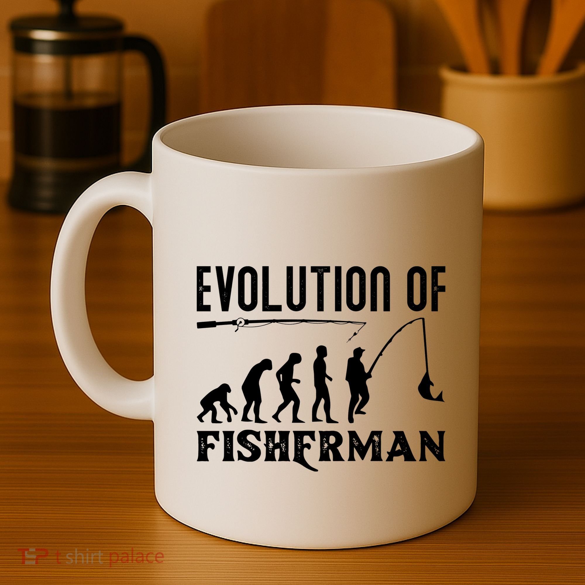 Evolution Of The Fishman Funny Fisherman Coffee Mug
