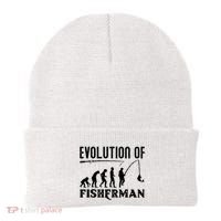 Evolution Of The Fishman Funny Fisherman Beanie thumb 0