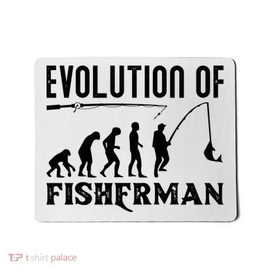 Evolution Of The Fishman Funny Fisherman Mousepad