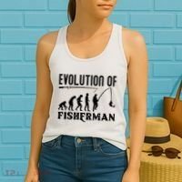 Evolution Of The Fishman Funny Fisherman Women's Tank Top thumb 2