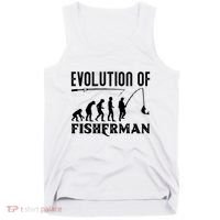 Evolution Of The Fishman Funny Fisherman Tank Top thumb 0