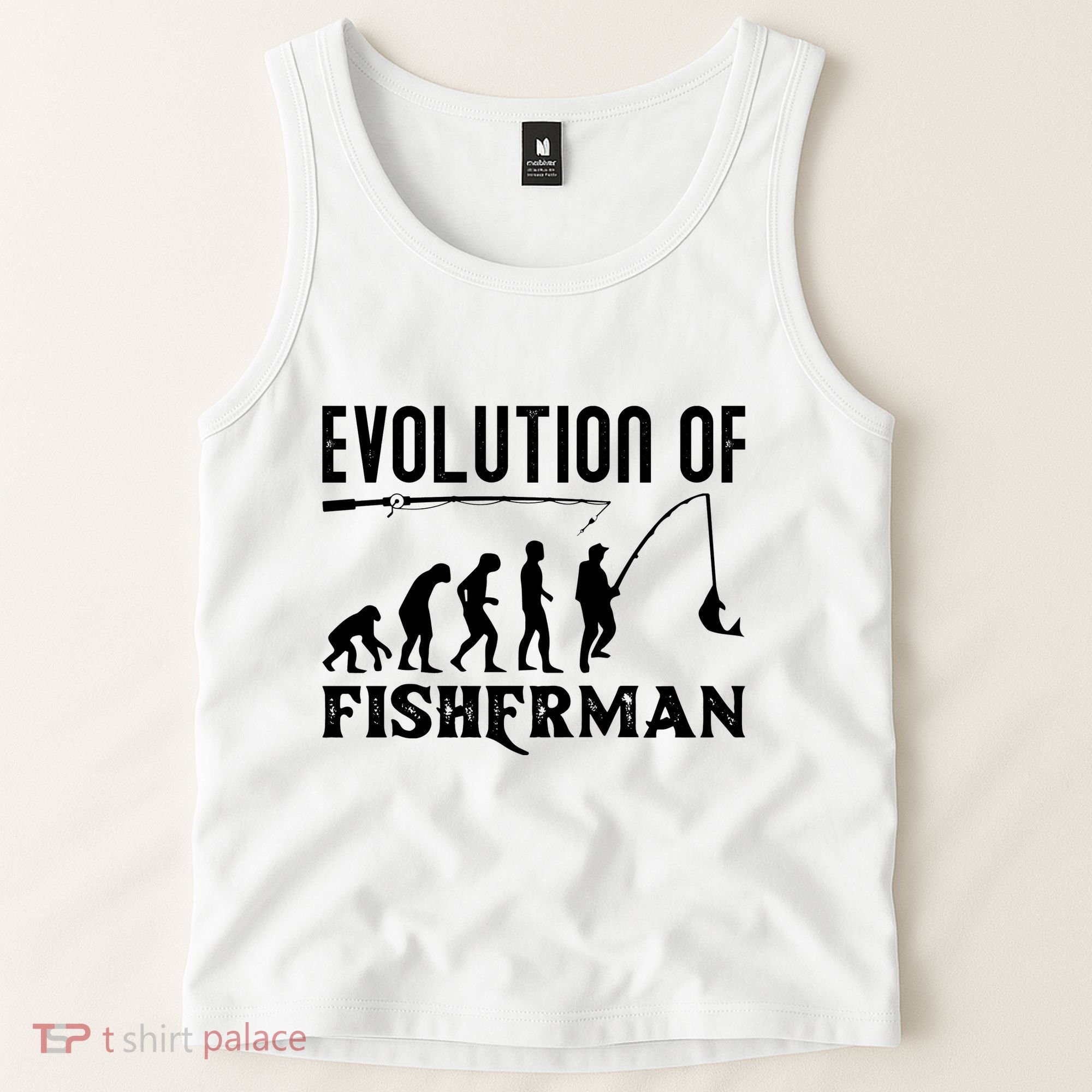 Evolution Of The Fishman Funny Fisherman Tank Top