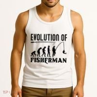 Evolution Of The Fishman Funny Fisherman Tank Top thumb 3