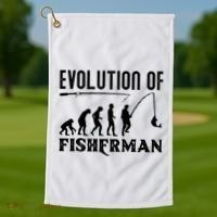 Evolution Of The Fishman Funny Fisherman Golf Towel thumb 1