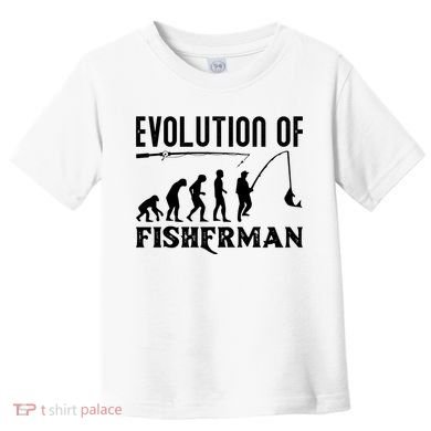 Evolution Of The Fishman Funny Fisherman Toddler T-Shirt